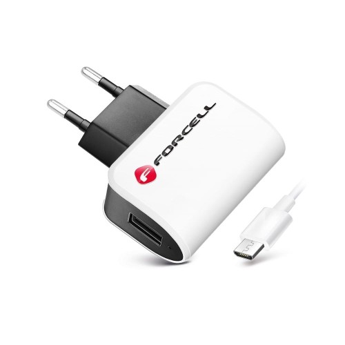 Universal Micro USB Wall Charger with Detachable 1A Forcell Cable