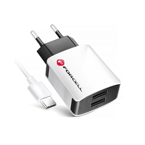 Micro USB Type C Universal Wall Charger with Detachable Forcell 2A Cable 