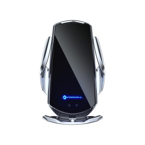 Automatic wireless charging mount + FORCELL HS1 Qi 15W magnetic adapter silver