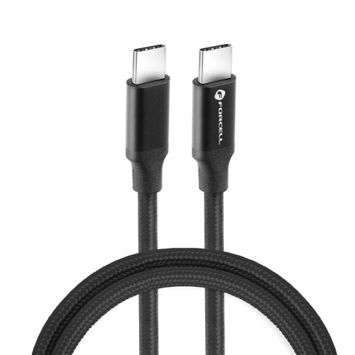 Kabel USB C do Typ C QC4.0 5A/20V PD 100W E-mark / 4K / Thunderbolt / 20Gbit/s 1m Forcell F-Energy C391 czarny