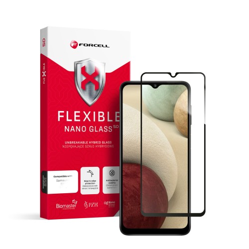 Szkło na telefon Samsung Galaxy A12 Hybrydowe Forcell Flexible 5D Full Glue czarne