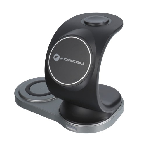 FORCELL F-ENERGY Sail Mag wireless charger 3in1 compatible with MagSafe Qi 15W black