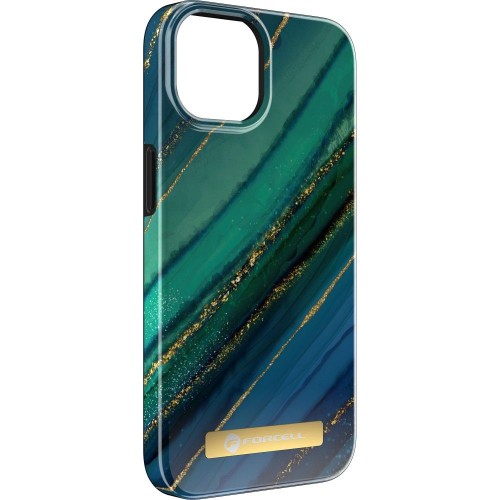 FORCELL F-PROTECT Mirage case compatible with MagSafe for IPHONE 14 PRO jade marble