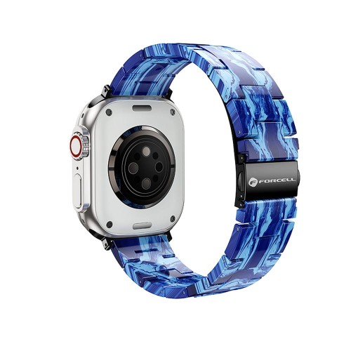 Pasek do Apple Watch zatrzask żywiczny marmurkowy 38 / 40 / 41 mm niebieski FA04 Forcell F-Design