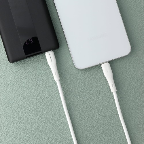 Kabel usb-c - usb-c silicone biały Forcell