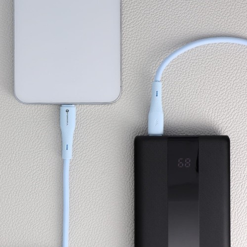 kabel usb-c - usb-c silicone Forcell niebieski